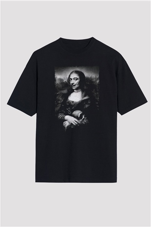 Mona Lisa Siyah Oversize Tişört Oversize T-shirt - TişörtFabrikası