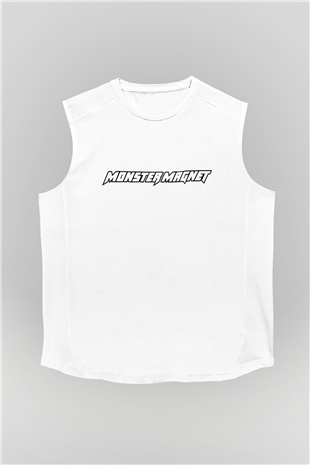 Monster Magnet Beyaz Unisex Kolsuz Tişört