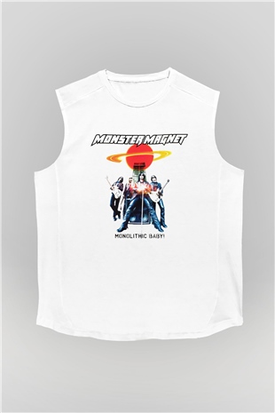 Monster Magnet Beyaz Unisex Kolsuz Tişört