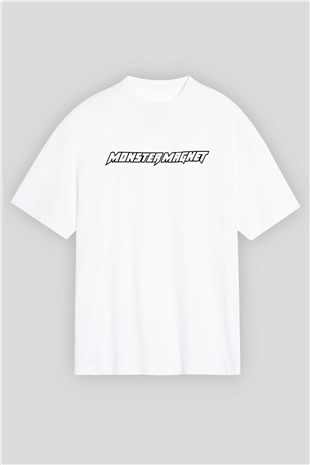 Monster Magnet Beyaz Unisex Oversize Tişört T-Shirt