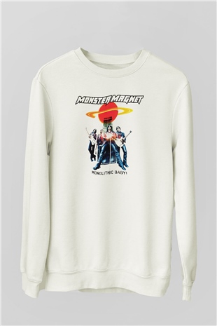 Monster Magnet Beyaz Unisex Sweatshirt