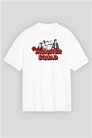 Monster Squad Beyaz Unisex Oversize Tişört