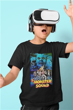 Monster Squad Siyah Unisex  Çocuk Tişört