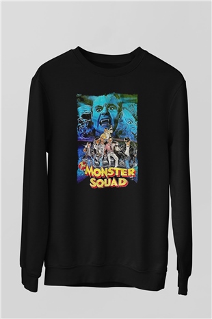 Monster Squad Siyah Unisex  Sweatshirt