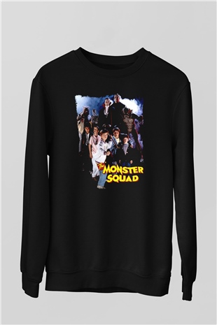 Monster Squad Siyah Unisex  Sweatshirt