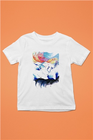 Mont Blanc Baskılı Beyaz Unisex Çocuk Tişört