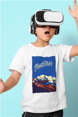 Mont Blanc Beyaz Unisex Çocuk Tişört