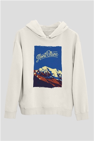 Mont Blanc Beyaz Unisex Hoodie