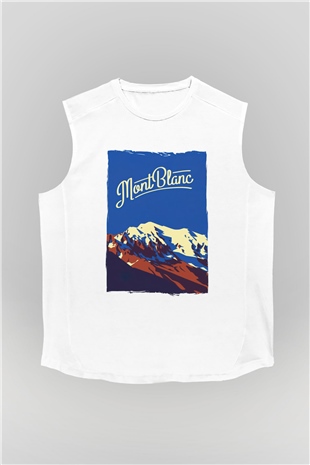 Mont Blanc Beyaz Unisex Kolsuz Tişört
