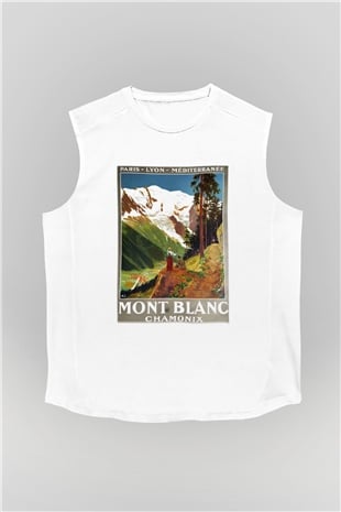 Mont Blanc Beyaz Unisex Kolsuz Tişört
