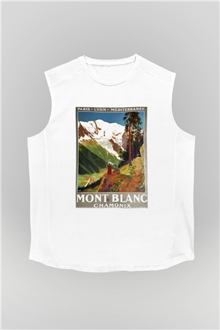 Mont Blanc Beyaz Unisex Kolsuz Tişört