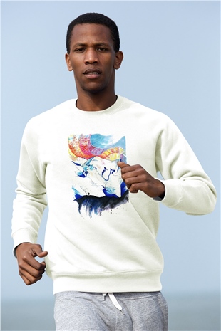 Mont Blanc Beyaz Unisex Sweatshirt