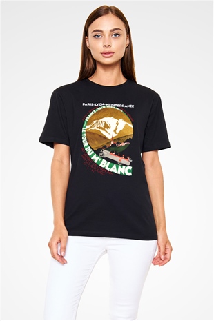 Mont Blanc Siyah Unisex Tişört T-Shirt - TişörtFabrikası