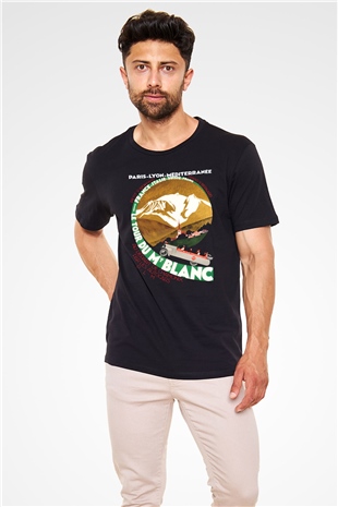 Mont Blanc Siyah Unisex Tişört T-Shirt - TişörtFabrikası
