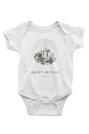 Mont Saint-Michel Beyaz Bebek Body - Zıbın