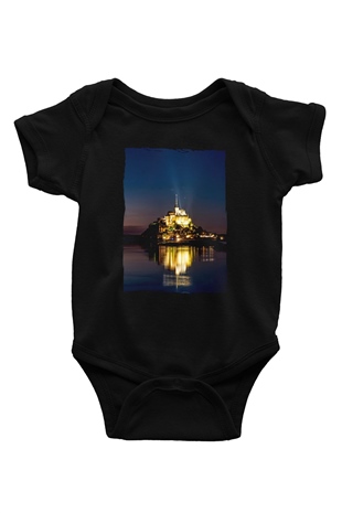Mont Saint-Michel Siyah Bebek Body - Zıbın