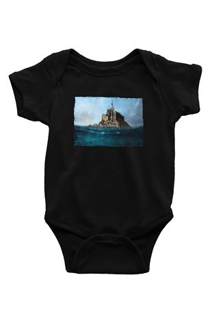 Mont Saint-Michel Siyah Bebek Body - Zıbın
