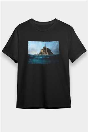 Mont Saint-Michel Siyah Unisex Tişört T-Shirt - TişörtFabrikası