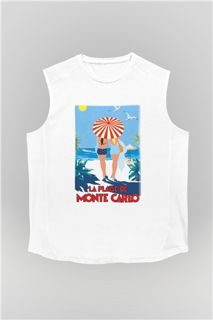 Monte Carlo Beyaz Unisex Kolsuz Tişört