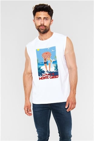 Monte Carlo Beyaz Unisex Kolsuz Tişört