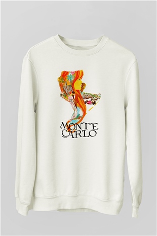Monte Carlo Beyaz Unisex Sweatshirt
