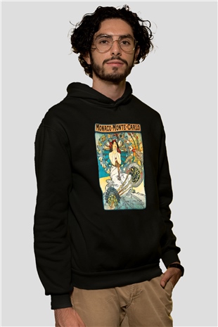 Monte Carlo Siyah Unisex Hoodie