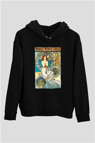 Monte Carlo Siyah Unisex Hoodie