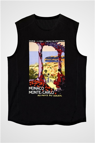 Monte Carlo Siyah Unisex Kolsuz Tişört