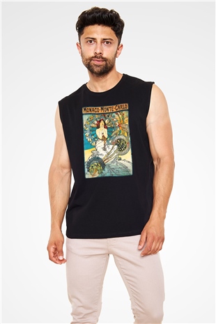 Monte Carlo Siyah Unisex Kolsuz Tişört