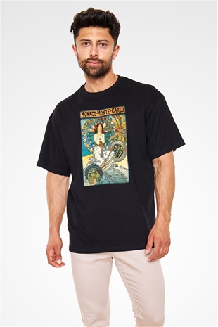 Monte Carlo Siyah Unisex Oversize Tişört T-Shirt