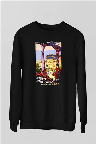 Monte Carlo Siyah Unisex Sweatshirt