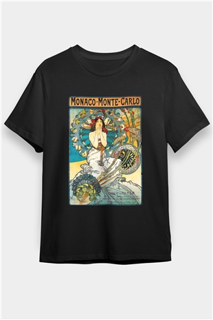 Monte Carlo Siyah Unisex Tişört T-Shirt - TişörtFabrikası