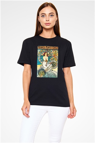 Monte Carlo Siyah Unisex Tişört T-Shirt - TişörtFabrikası