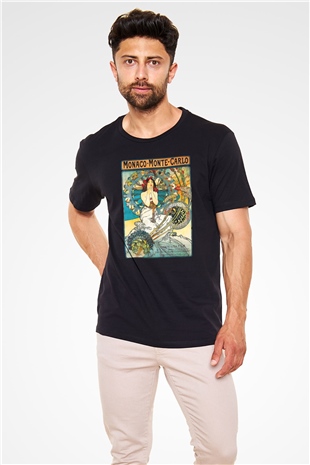 Monte Carlo Siyah Unisex Tişört T-Shirt - TişörtFabrikası