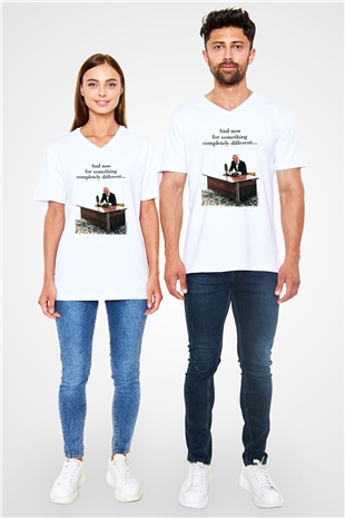 Monty Pythons Flying Circus Beyaz Unisex V Yaka Tişört T-Shirt