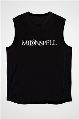 Moonspell Baskılı Unisex Siyah Kolsuz Tişört - Tshirt