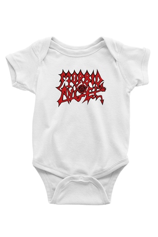 Morbid Angel Baskılı Beyaz Unisex Bebek Body - Zıbın