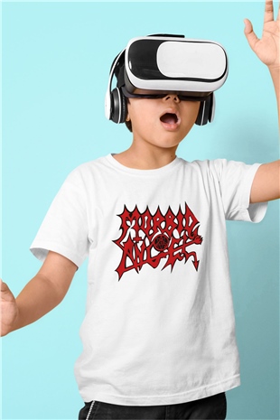 Morbid Angel Baskılı Beyaz Unisex Çocuk Tişört