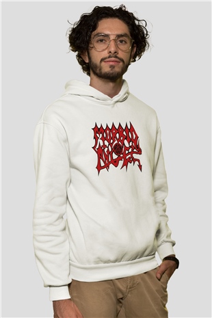 Morbid Angel Beyaz Unisex Kapşonlu Sweatshirt
