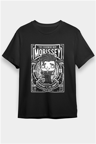 Morissey Baskılı Unisex Siyah Tişört