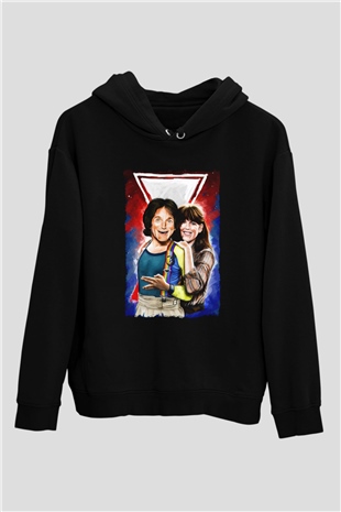 Mork and Mindy Siyah Unisex Hoodie