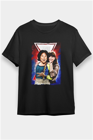 Mork and Mindy Siyah Unisex Tişört