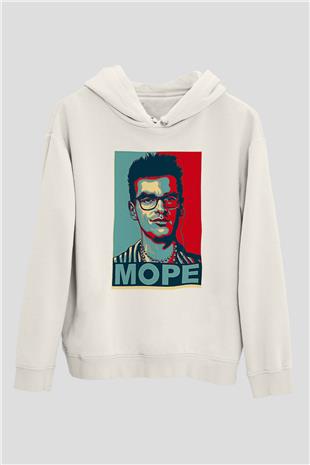 Morrissey Baskılı Beyaz Unisex Kapüşonlu Sweatshirt