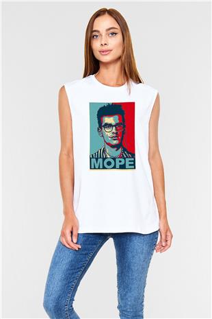 Morrissey Baskılı Beyaz Unisex Kolsuz Tişört - Tshirt