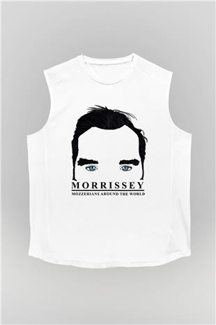 Morrissey Baskılı Beyaz Unisex Kolsuz Tişört - Tshirt