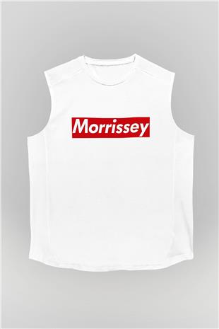 Morrissey Baskılı Beyaz Unisex Kolsuz Tişört - Tshirt