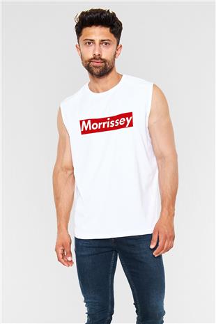 Morrissey Baskılı Beyaz Unisex Kolsuz Tişört - Tshirt