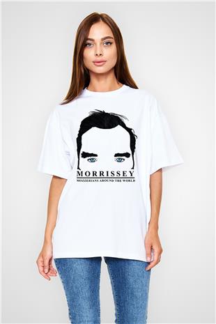 Morrissey Baskılı Beyaz Unisex Oversize Tişört - Tshirt