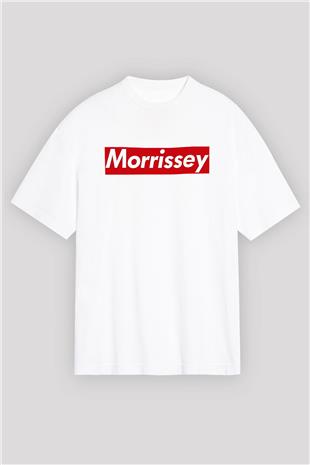 Morrissey Baskılı Beyaz Unisex Oversize Tişört - Tshirt