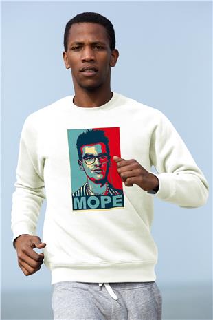 Morrissey Baskılı Beyaz Unisex Sweatshirt